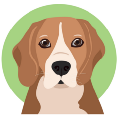 Simple Green Beagle Sticker