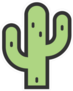 Simple Green Cartoon Cactus Sticker