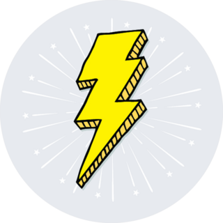 Simple Hand Drawn Lightning Bolt Doodle Sticker