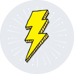 Simple Hand Drawn Lightning Bolt Doodle Sticker