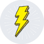 Simple Hand Drawn Lightning Bolt Doodle Sticker