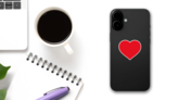 Simple Heart Love Sticker on a Phone (New) example