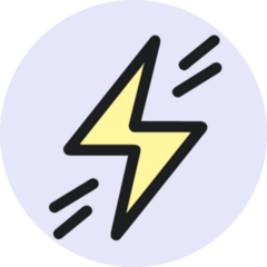 Simple Lightning Bolt Glow Sticker