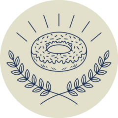 Simple Line Art Donut Wreath Sticker