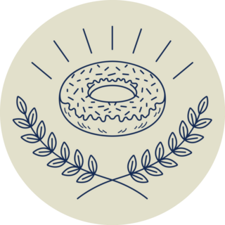 Simple Line Art Donut Wreath Sticker