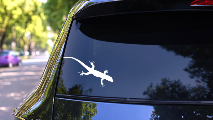 Simple Lizard Gecko Sticker on a Rear Car Window (New) example