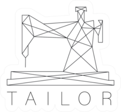 Simple Logo Sewing Machine Line Art Sticker