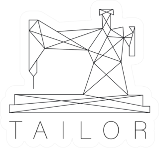 Simple Logo Sewing Machine Line Art Sticker