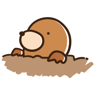 Simple Mole Cartoon Sticker