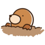 Simple Mole Cartoon Sticker