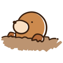 Simple Mole Cartoon Sticker