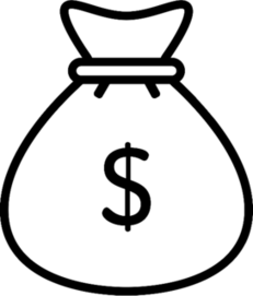 Simple Money Bag Icon Sticker