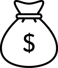 Simple Money Bag Icon Sticker