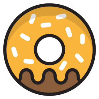 Simple Orange Sprinkle Donut Sticker