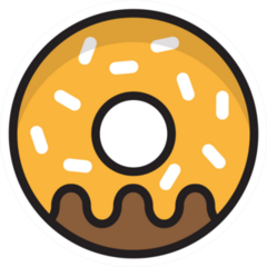 Simple Orange Sprinkle Donut Sticker