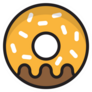 Simple Orange Sprinkle Donut Sticker