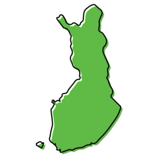 Simple Outline Map Of Finland Green Sticker