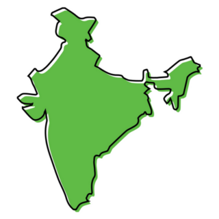 Simple Outline Map Of India In Green Sticker