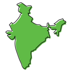 Simple Outline Map Of India In Green Sticker