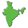 Simple Outline Map Of India In Green Sticker
