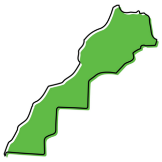 Simple Outline Map Of Morocco Green Sticker