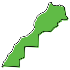 Simple Outline Map Of Morocco Green Sticker