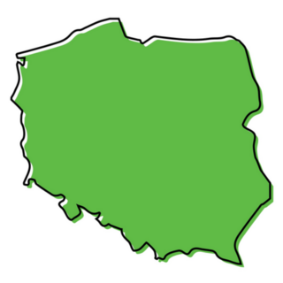 Simple Outline Map Of Poland Green Sticker