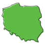 Simple Outline Map Of Poland Green Sticker