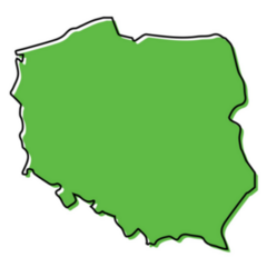 Simple Outline Map Of Poland Green Sticker