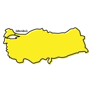 Simple Outline Map Of Turkey Yellow Sticker