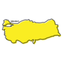 Simple Outline Map Of Turkey Yellow Sticker