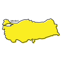 Simple Outline Map Of Turkey Yellow Sticker