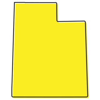 Simple Outline Map Of Utah In Yellow Sticker
