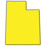 Simple Outline Map Of Utah In Yellow Sticker