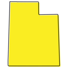 Simple Outline Map Of Utah In Yellow Sticker