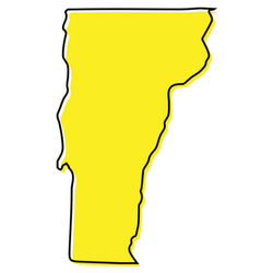 Simple Outline Map Of Vermont Sticker
