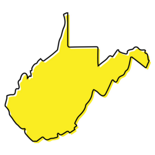 Simple Outline Map Of West Virginia In Yellow Sticker
