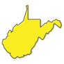 Simple Outline Map Of West Virginia In Yellow Sticker