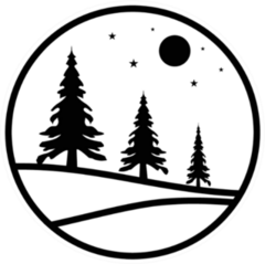 Simple Pine Trees Line Art Sticker