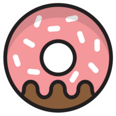 Simple Pink Sprinkle Donut Sticker