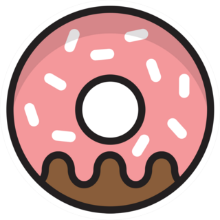 Simple Pink Sprinkle Donut Sticker