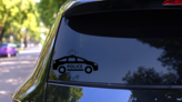 Simple Police Car Icon Sticker on a Rear Car Window (New) example