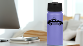 Simple Police Car Icon Sticker on a Water Bottle (New) example