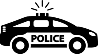 Simple Police Car Icon Sticker
