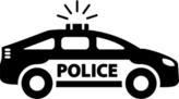 Simple Police Car Icon Sticker