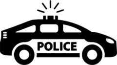Simple Police Car Icon Sticker