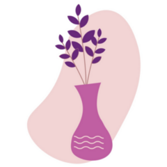 Simple Purple Plant in Vase Sticker