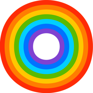 Simple Rainbow Circle Element Sticker