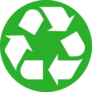 Simple Recycle Logo On Green Sticker
