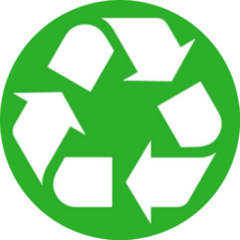 Simple Recycle Logo On Green Sticker